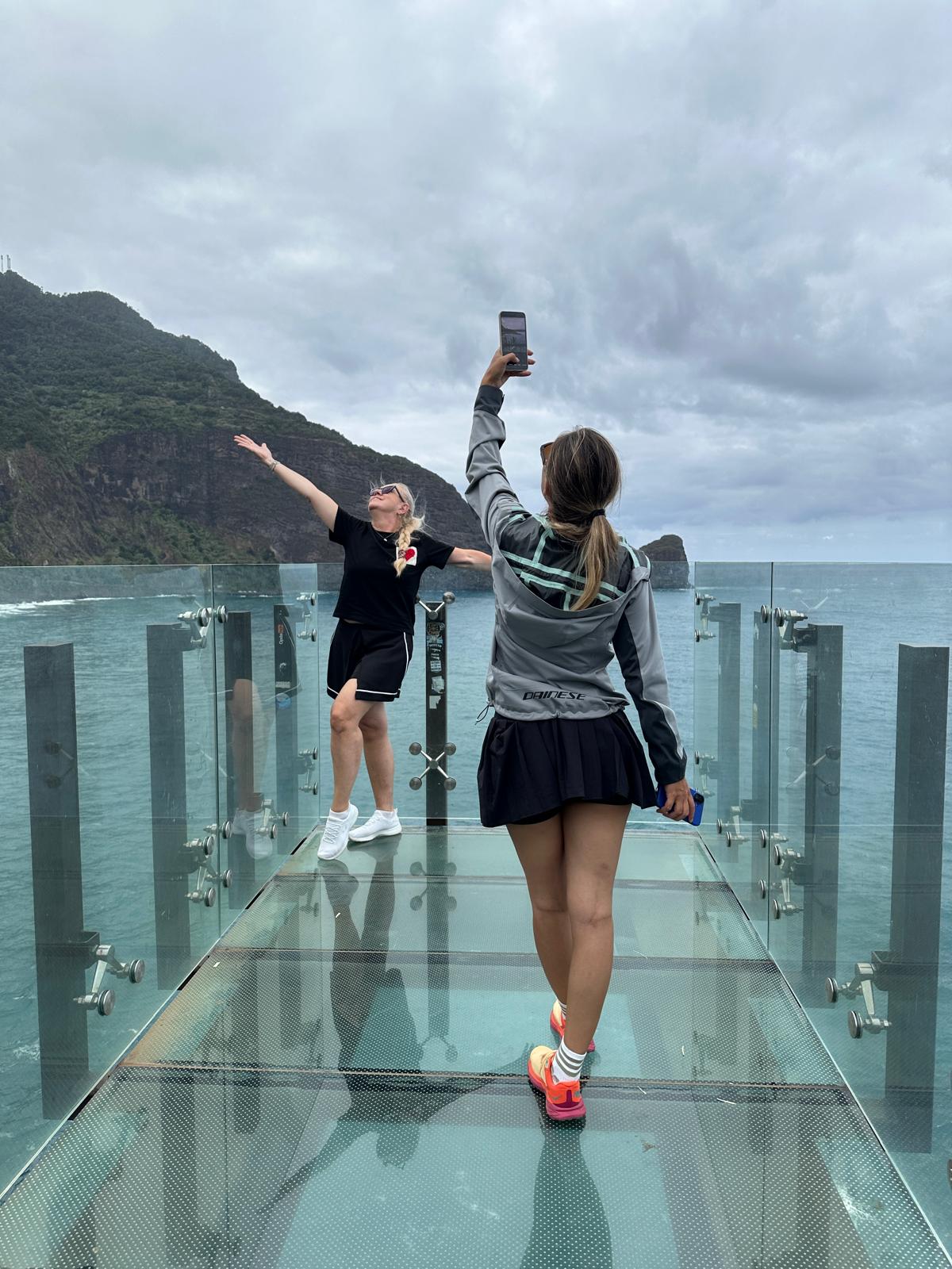 Glass skywalk above the Madeira coast
